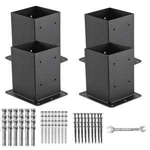 Fabricación personalizada de chapa metálica OEM Base de poste de pérgola de <span class=keywords><strong>metal</strong></span> personalizada y soporte para conector de madera 4*4 \/6*6