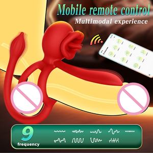 Ensemble de vibrateurs puissants 3-<span class=keywords><strong>en</strong></span>-1 pour couples avec stimulateur anal, anneau pénien et télécommande pour une stimulation simultanée et une intimité accrue - Product Image 4