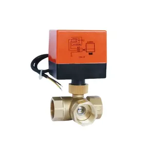 Best-Selling Three-Way Motorized Electric Ball Valve Brass Water Control Valve Control OEM Supported Brass Plastic DN20