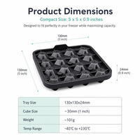 Moule à glaçons en forme de gemme avec couvercle, 16 cavités, diamant facetté, glace transparente, démoulage facile, empilable, organisateur de congélateur, silicone de qualité alimentaire