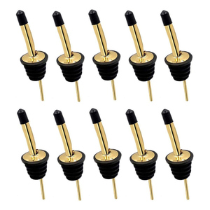 Juego de Vertedores de Botellas de Acero Inoxidable Modernos, con Boquilla Cónica de Goma, para Licor, Vino, Aceite de Oliva, Directo de Fábrica - Product Image 1
