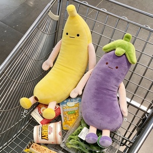 Boneka Terong Pisang Besar Kreatif, Bantal Panjang Penjepit Kaki, Penghibur, Isi Kapas PP Plastik, Unisex, Hadiah Menenangkan untuk Anak Perempuan dan Wanita - Product Image 1