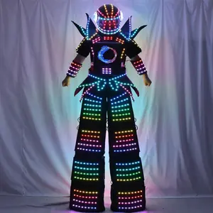 Venda quente Palco Desempenho Stilts Led Robot Terno Halloween David Guetta Terno Levou Traje Para Homens