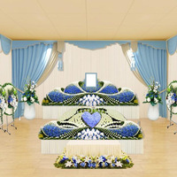 Rideau en tissu pour scène de salle commémorative, draperie de fond pour cérémonie de commémoration, cantonnière décorative de style américain pour salle d'inhumation