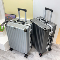 Valise à roulettes OMASKA avec logo personnalisé, cadre en aluminium, 4 roues, 20, 24, 26 pouces, bagage de voyage USB