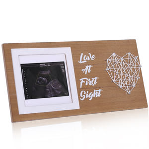 Nouveau-né Souvenir Cadeaux Planche De Bois Bébé Échographie Cadre Photo Sonogramme Cadre Photo pour Table Affichage Mur Montage UV Impression - Product Image 1