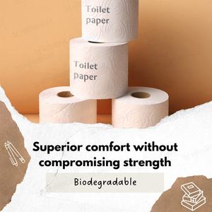 Pâte de bois de bambou organique vierge recyclée sans produits chimiques soluble dans l'eau bas pliés faisant du papier <span class=keywords><strong>toilette</strong></span> avec des impressions - Product Image 3