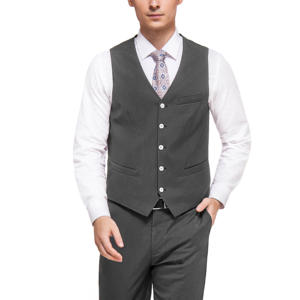 새로 입고된 캐나다 스타일 남성 플러스 사이즈 슬림핏 울 정장 조끼 (단추 여밈) - Product Image 4