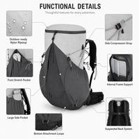Sac à dos de camping en plein air 40L, en tissu ripstop, confortable, pour la randonnée, avec système de dos suspendu