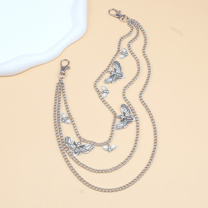 Butterfly Waist <b>Chain</b> Tibetan Silver Three Layer Hip Hop Halloween Fashion Body <b>Chain</b> For Women - Product Image 4
