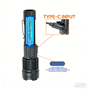 Linterna Táctica Multifuncional LED XHP50 de Alta Potencia, Recargable por USB, de Largo Alcance, con Zoom, para Caza, Emergencias al Aire Libre - Product Image 4