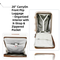 Valise cabine légère en polycarbonate de 20 pouces avec poche frontale pour ordinateur portable, serrure TSA, roulettes silencieuses, bagage de cabine pour avion