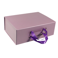 Boîtes cadeaux en papier violet uni simples et élégantes, souvenirs spéciaux, emballage pour femmes, boîte cadeau personnalisée avec logo, ensemble de boîtes avec couvercle pour cadeaux