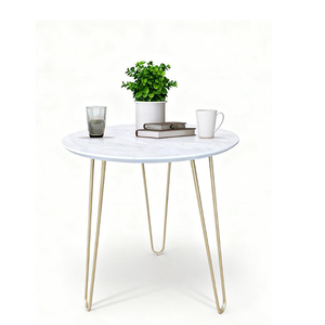 <strong>UK</strong> Design Luxury Metal Side <strong>Table</strong> Small Wood Marble <strong>Coffee</strong> <strong>Table</strong> <strong>with</strong> Golden Leg for Modern Living Room Furniture - Product Image 1