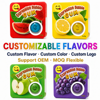 Chewing-gum bulle expressif pour enfants, 4 visages assortis, saveur fruitée, en boîte, friandises fantaisie pour fêtes, confiserie en gros