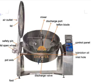 बड़े पैमाने पर CE अनुमोदित स्टेनलेस स्टील औद्योगिक खाना पकाने के लिए तरल खाना पकाने के लिए मिक्सर मिर्च कारमेल टमाटर आलू सॉस p