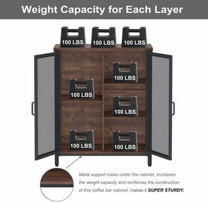 Factory Direct Industrial Sideboard Buffet <b>Cabinet</b> for Coffee Bar, Farmhouse Small Storage Bulk Wholesale - Product Image 3