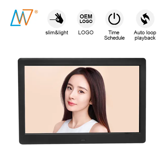 Cina shenzhen fabbrica all'ingrosso a buon mercato sottile 10 pollici immagine video display cornice tv in movimento