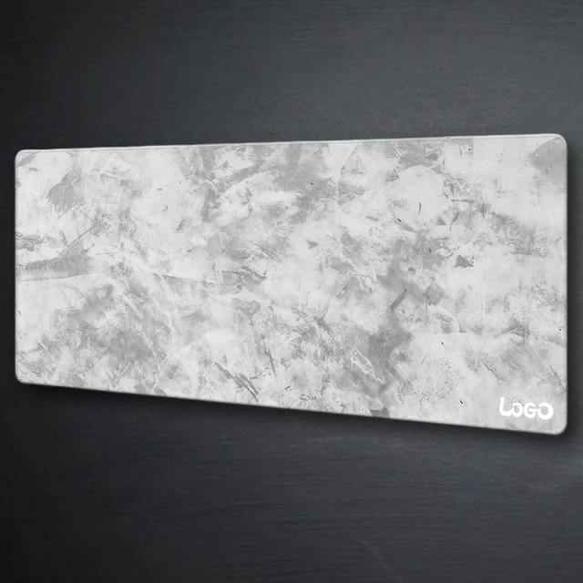 Custom Large Cement Gray Waterproof Gaming Mouse Pads Rubber Polyester Fabric Big Desk Mat Computer Mouspad Wholesale Bulk
