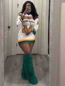 PEEQI TW835 Nouvelle robe de printemps Mardi Gras, robe sexy pour femmes, robe courte à imprimé lettres, patchwork, découpes, pour femmes - Product Image 2