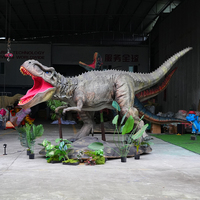 LONGTU Parc à thème jurassique, dinosaure animatronique télécommandé, T-Rex, statue de haute qualité, grand modèle de robot Trex