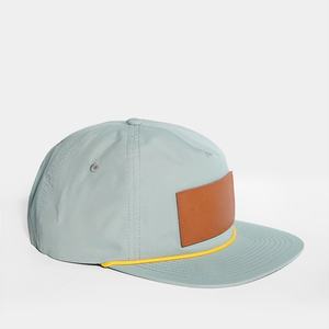 Gorras de 5 Paneles con Parche de Cuero Personalizado, Gorras de Nylon con Cierre a Presión - Product Image 5