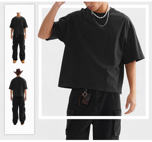HEYT018 T-shirt Streetwear in Cotone 100% 300gsm, Vestibilità Ampia con Spalle Cadenti, <span class=keywords><strong>Logo</strong></span> Ricamato, MOQ 1pz - Product Image 5