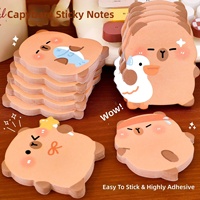 Blocs-notes adhésifs irréguliers en forme de capybara, écologiques, mignons, esthétiques, à forte adhérence, réutilisables, pour messages d'étudiants