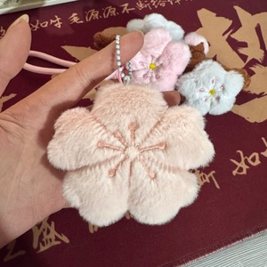 Llavero de Peluche con Forma de Flor de Cerezo Sakura, Accesorio para Bolsos y Carteras para Niñas - Product Image 3