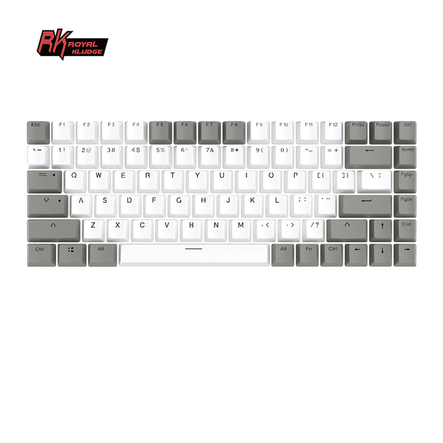 Royal Kludge RK84 gaming computer mechanical keyboard backlit doubleshot custom printing cute rgb pbt grey keycaps