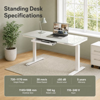 Dernier modèle de bureau de direction et étudiant électrique, ergonomique, moderne, en métal, à hauteur réglable (assise-debout), avec commande