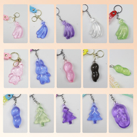 Porte-clés en silicone avec repose-poignet, personnages de dessins animés d'anime en 3D, accessoire de protection du poignet