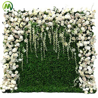 Panneaux de fleurs roses décoratifs à effet 3D personnalisés toile de fond mur en tissu de soie artificielle pour les événements de mariage et de remise de diplôme