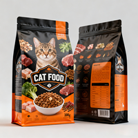Sacs d'emballage pour aliments pour animaux de compagnie, personnalisés, imprimés, 1 kg, 5 kg, 10 kg, fond plat flexible, recyclables, pour aliments pour chiens et chats