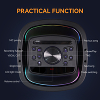 Enceinte portable sans fil Sing-e ZQS8249 pour DJ, karaoké, avec Bluetooth, TWS et FM, éclairage LED RVB, mini USB, double 8 pouces, remise d'usine