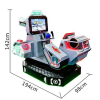 Machine d'arcade de tir multifonctionnelle pour enfants Super Tank 2 à monnayeur, avec balançoire, jeu vidéo HD en plastique pour centres de jeux