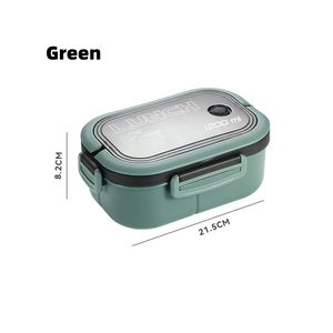 Wholesale Portable <b>Lunch</b> <b>Box</b> 2 Layer Grid Children Student Bento with Fork Spoon Leakproof Microwavable Prevent Odor School - Product Image 4