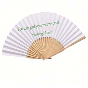 Éventail pliant en bambou personnalisé pour mariage et fête, prix d'usine, pas cher, fabriqué en Chine - Product Image 3