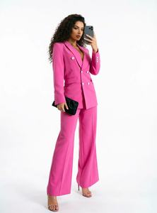 Ensemble deux pièces de luxe <span class=keywords><strong>bleu</strong></span> <span class=keywords><strong>marine</strong></span> élégant et respirant, blazer croisé boutonné et <span class=keywords><strong>pantalon</strong></span> large, idéal <span class=keywords><strong>pour</strong></span> invité de <span class=keywords><strong>mariage</strong></span> ou tenue de soirée formelle - Product Image 6