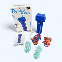 Lanzador de Cuerdas para Niños y Niñas, Juguete de Cuerda de Plástico Luminoso de Velocidad Ajustable, para Edades de 3 a 14 Años