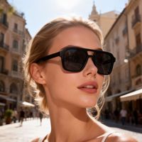 QSKY 23SA027 Lunettes de soleil polarisées en acétate faites à la main, surdimensionnées, à double pont, de haute qualité, avec verres TAC UV400, personnalisables avec logo OEM