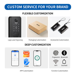 Cerradura de puerta de diseño personalizado OYO para puerta de madera sin llave biométrica al aire libre contraseña electrónica aplicación huella digital puerta inteligente <span class=keywords><strong>Loc</strong></span> - Product Image 6