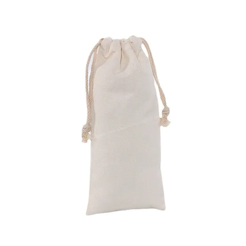 2022 designer Custom Eco Friendly Muslin Cotton Pouch Promotional Small New White Cloth Canvas Drawstring Bag With custom log0
