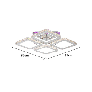 ไฟเพดาน LED เปลี่ยนสีตามจังหวะดนตรี RGB โคมไฟเพดานคริสตัล4ดวงพร้อม3000K-6500K - Product Image 6