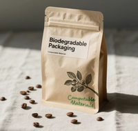 Sacs verticaux personnalisés avec impression en gravure, sacs d'emballage pour grains de café avec fermeture éclair, sacs d'emballage biodégradables