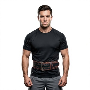 Ceinture de musculation en cuir de vachette de haute qualité, fabriquée sur mesure, résistante, antidérapante, avec boucle de fermeture, unisexe, pour l'entraînement en salle de sport, de la marque Saar Industries - Product Image 1