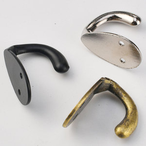 Wall-mounted Zinc Alloy Coat <b>Hooks</b> Silver Antique Bronze <b>Black</b> Wardrobe Hanger Single <b>Hook</b> for Coat Cap - Product Image 3