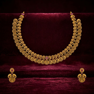 Women's Zircon Antique Brass Wedding <b>Necklace</b> 190345 - Product Image 3