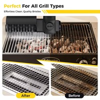 Brosse de nettoyage pour barbecue électrique en acier inoxydable, sans fil, rechargeable, haute qualité, multi-usages, design étanche
