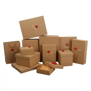 Customize Design LOGO Kraft Paper Box light brown boxes Free Get Sample Luxury Kraft Paper Box For Gift